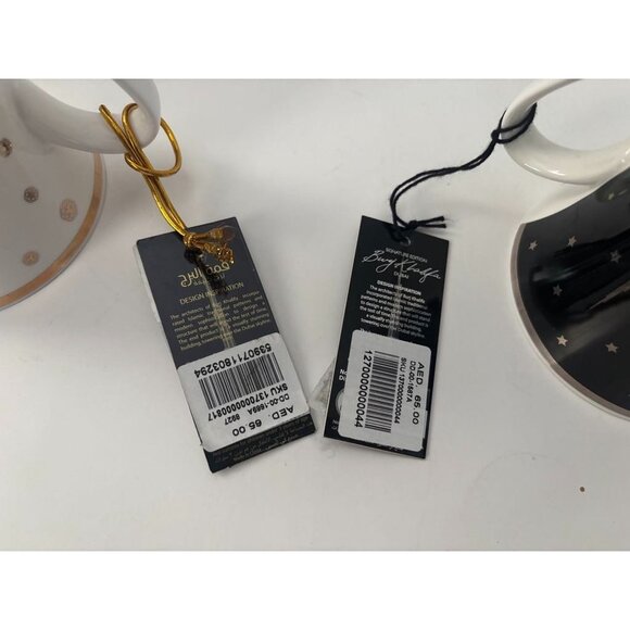 NEW BURJ KHALIFA Dubai Souvenir Mugs Cups Set of 2 UAE Skyscraper Elegant Tall - Picture 8 of 8